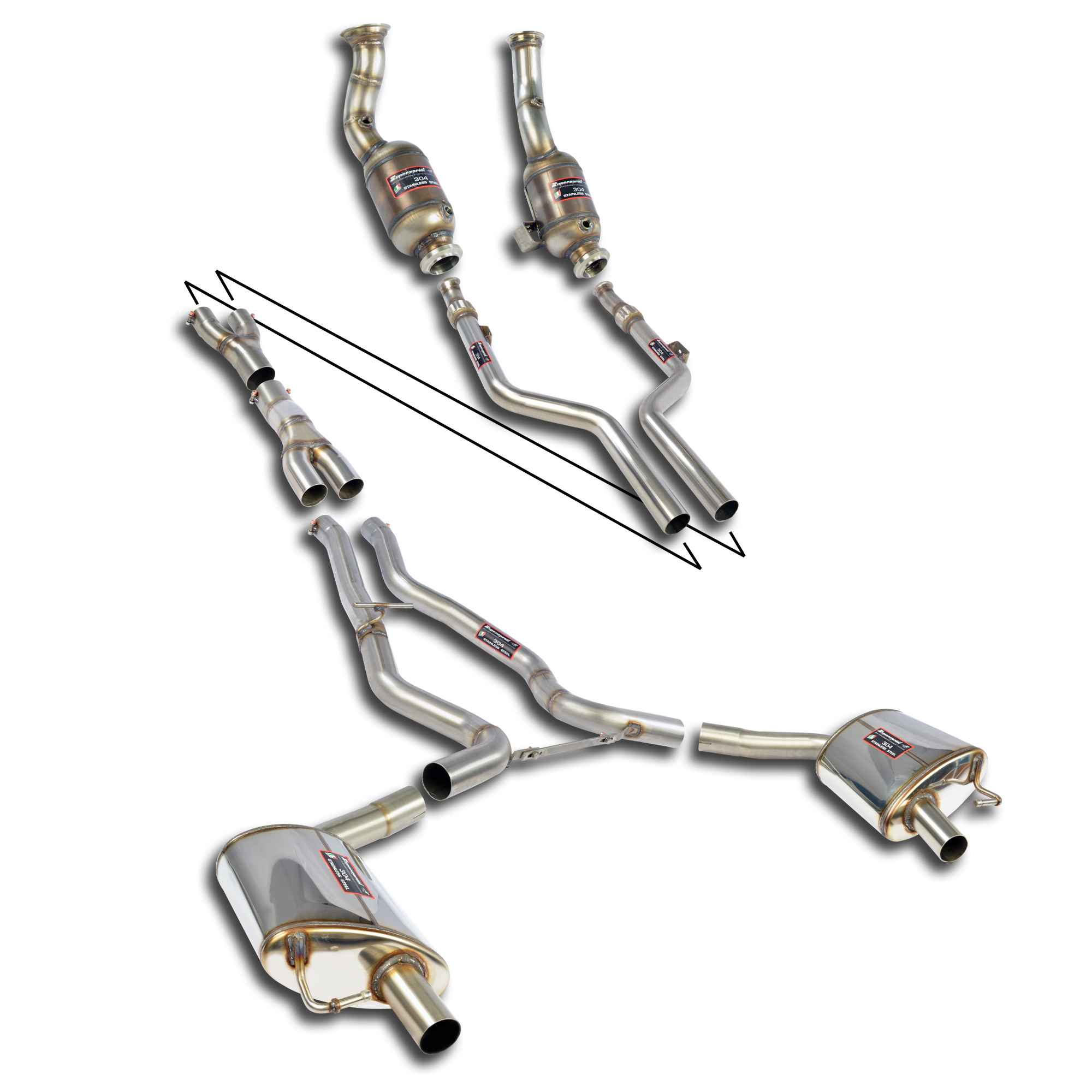 品!メルセデス - C43/ GLC43/E43/E400 ダウンパイプ