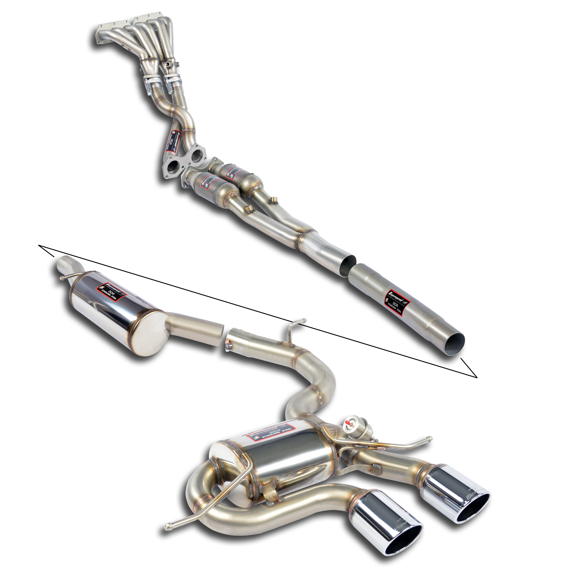 Supersprintマニフォールド～リアマフラー [Volkswagen ゴルフ5 R32 2006-2009 1KBUBF 3.2 V6  250ps]